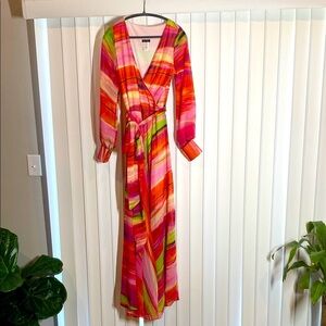 Karen T Design 100% silk wrap dress